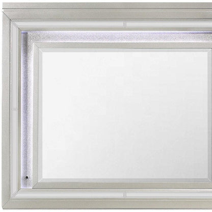 38" Champagne Wood Lighted Mounted Accent Mirror HomeRoots