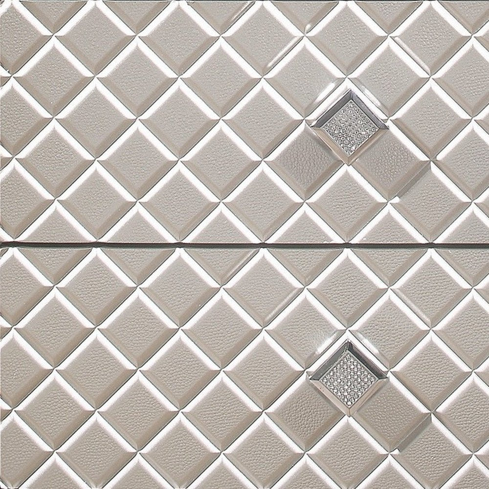 26" Solid and Manufactured Wood And Mirrored Glass Nightstand HomeRoots