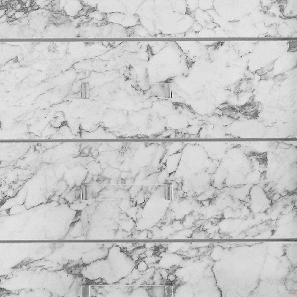 33" White Faux Marble And Solid Wood Five Drawer Dresser — view 7