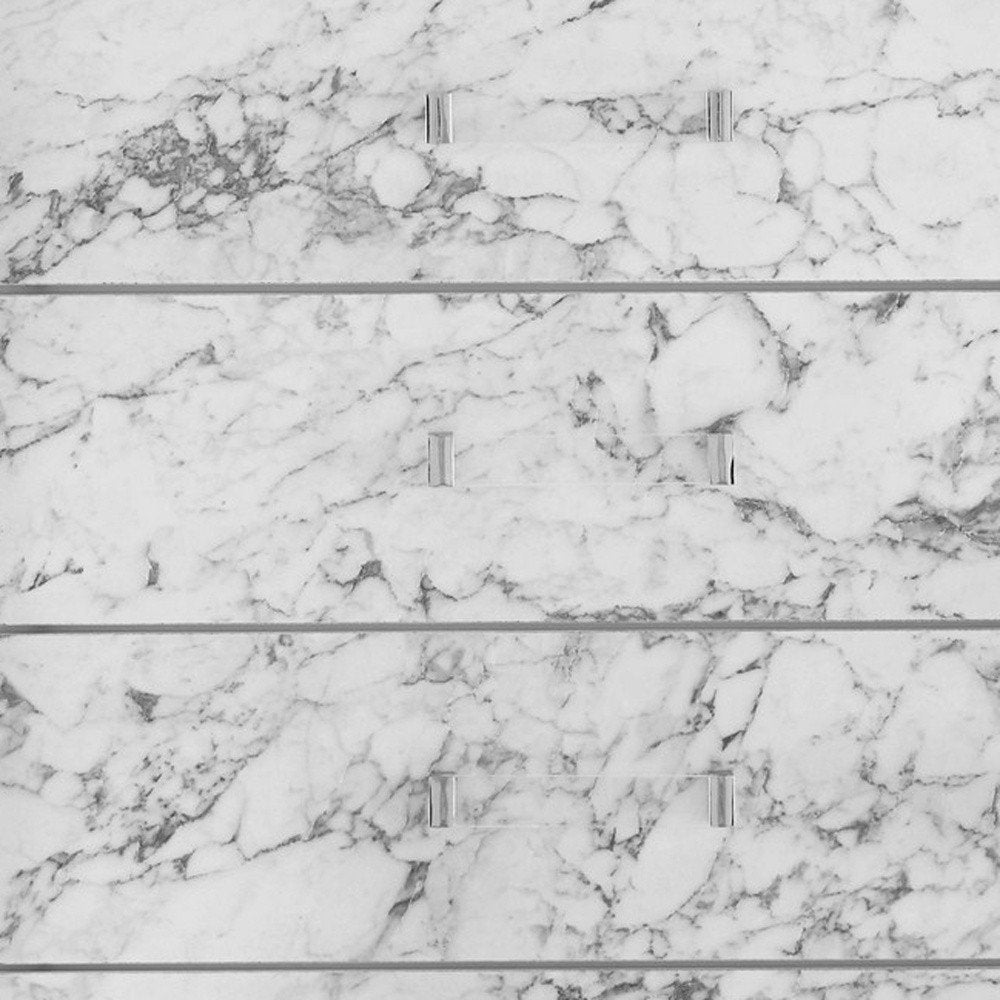 Modern White Chest With 5 Faux Marble Detailed Front Drawer. — view 4