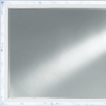 41" White Faux Marble Wood Lighted Mounted Accent Mirror HomeRoots