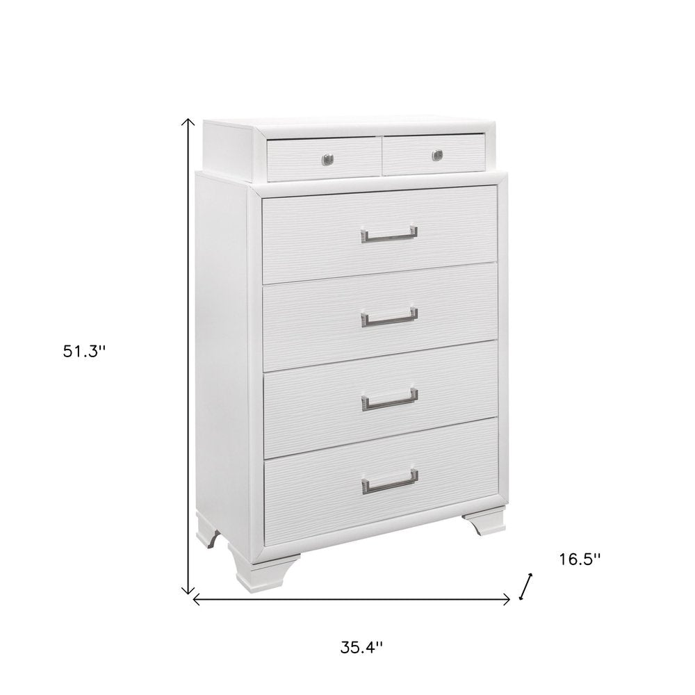 White Chest With 6 Drawers HomeRoots