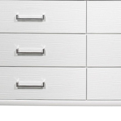59" White Solid Wood Mirrored Nine Drawer HomeRoots