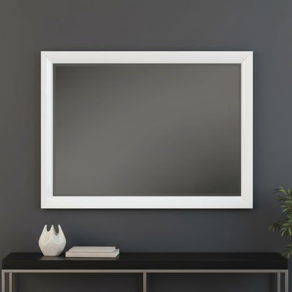 34" White Wood Framed Accent Mirror HomeRoots
