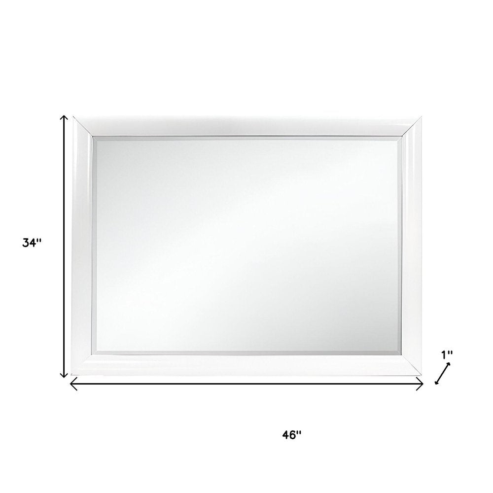 34" White Wood Framed Accent Mirror HomeRoots