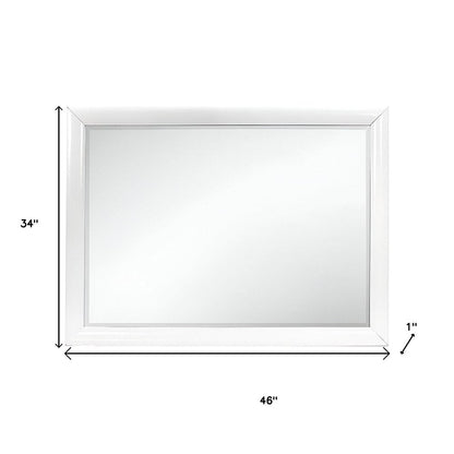 34" White Wood Framed Accent Mirror HomeRoots
