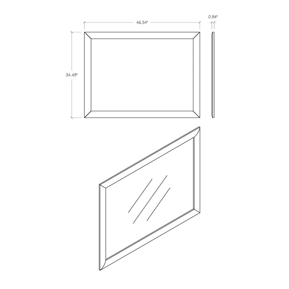 34" White Wood Framed Accent Mirror