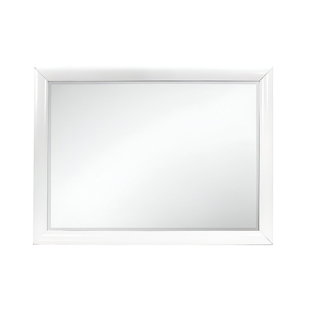 34" White Wood Framed Accent Mirror HomeRoots