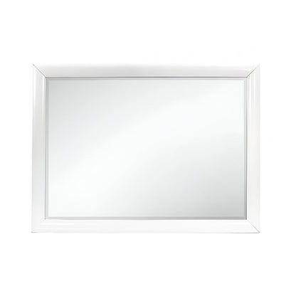 34" White Wood Framed Accent Mirror HomeRoots