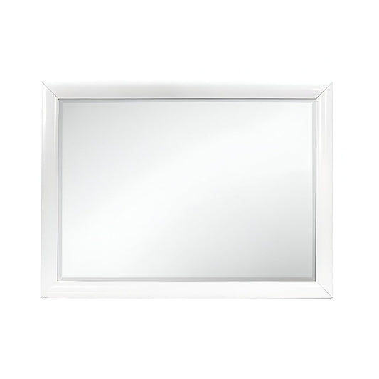 34" White Wood Framed Accent Mirror HomeRoots