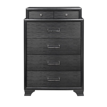 59" Gray Solid Wood Nine Drawer Double Dresser HomeRoots