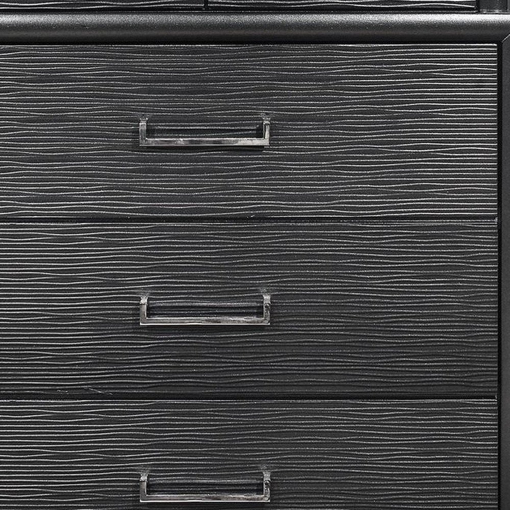 59" Gray Solid Wood Nine Drawer Double Dresser — view 10