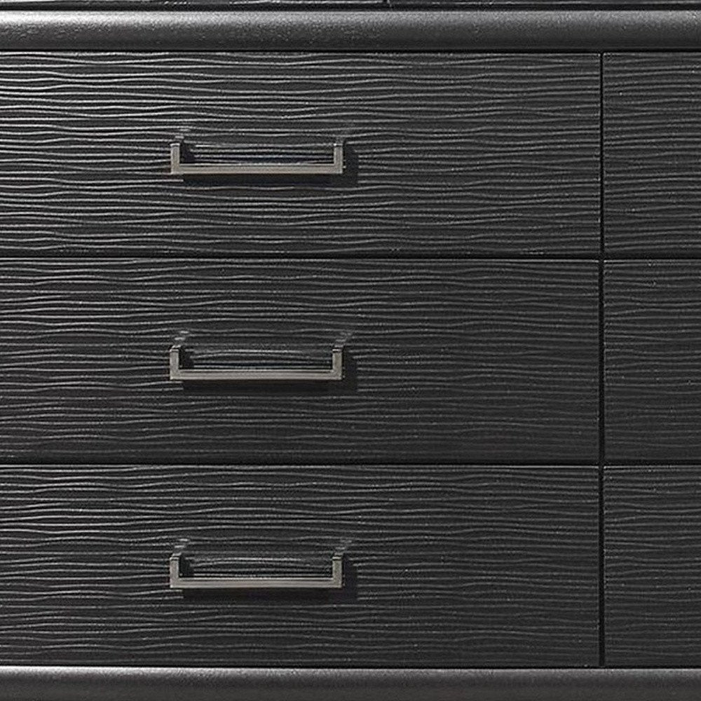 59" Gray Solid Wood Nine Drawer Double Dresser HomeRoots