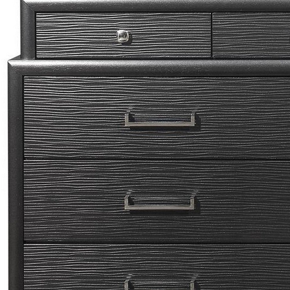 59" Gray Solid Wood Nine Drawer Double Dresser HomeRoots