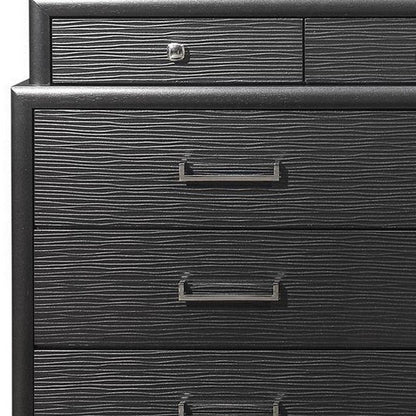 59" Gray Solid Wood Nine Drawer Double Dresser HomeRoots