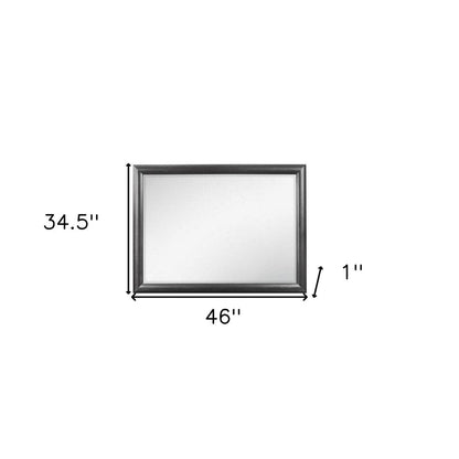 35" Dark Gray Wood Framed Mounted Dresser Mirror HomeRoots