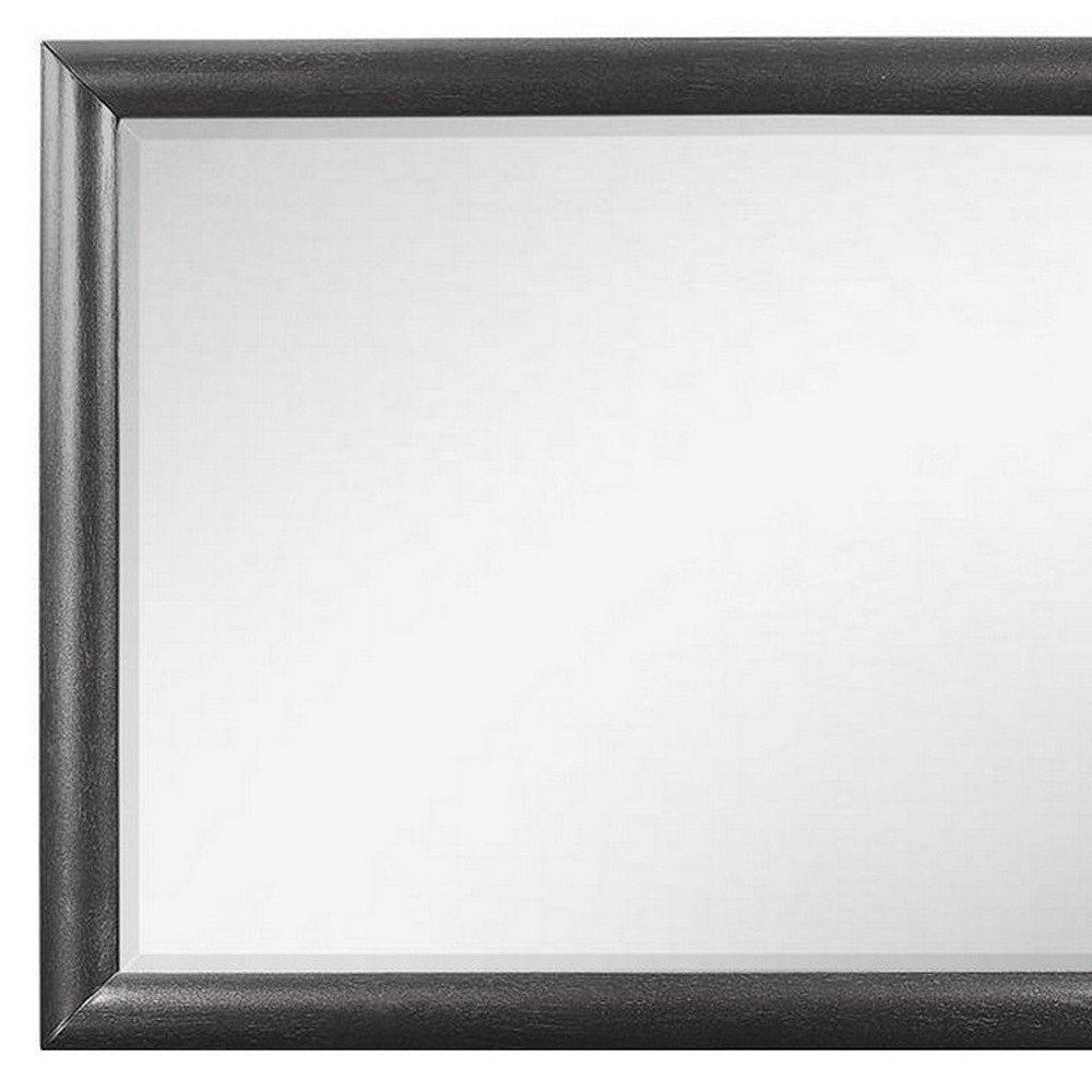 35" Dark Gray Wood Framed Mounted Dresser Mirror HomeRoots