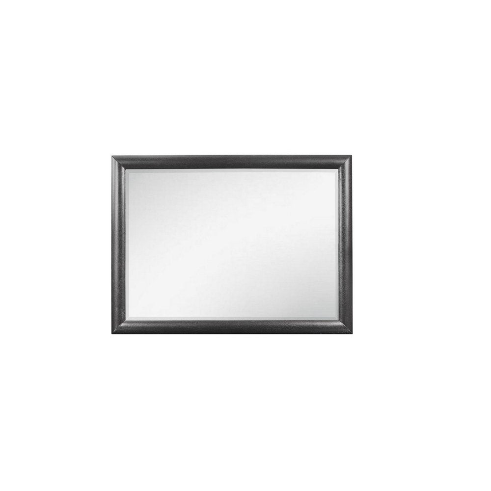 35" Dark Gray Wood Framed Mounted Dresser Mirror HomeRoots