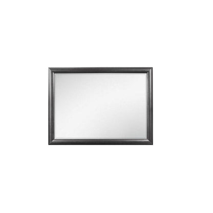 35" Dark Gray Wood Framed Mounted Dresser Mirror HomeRoots