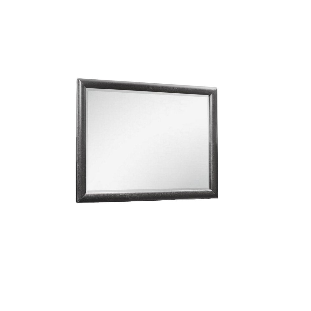 35" Dark Gray Wood Framed Mounted Dresser Mirror HomeRoots