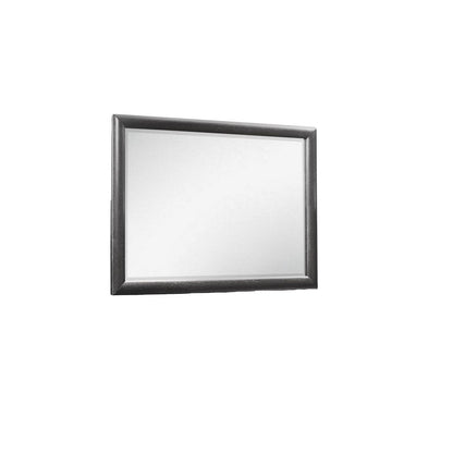 35" Dark Gray Wood Framed Mounted Dresser Mirror HomeRoots