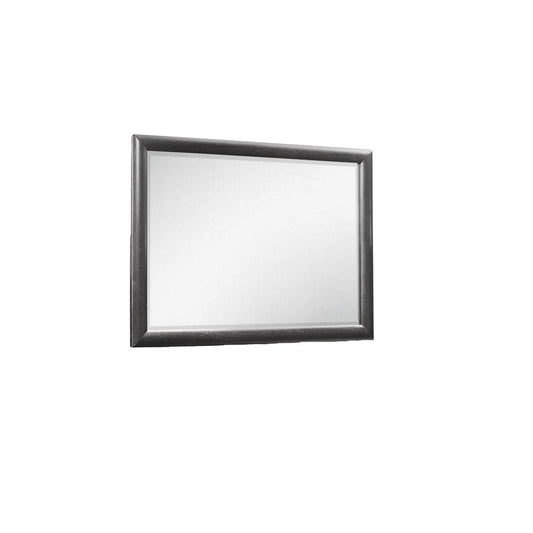 35" Dark Gray Wood Framed Mounted Dresser Mirror HomeRoots