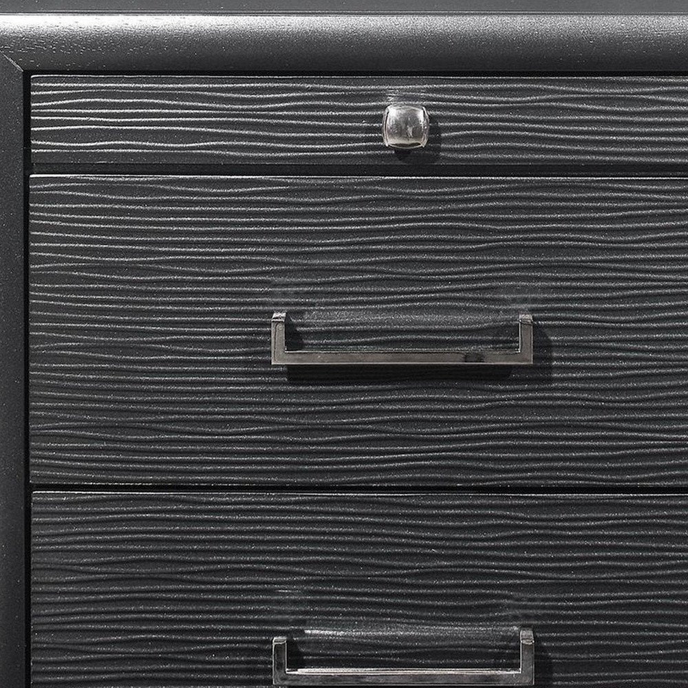 27" Gray Wood Two Drawer Nightstand HomeRoots