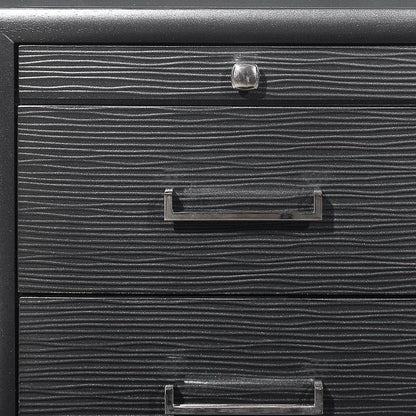 27" Gray Wood Two Drawer Nightstand HomeRoots