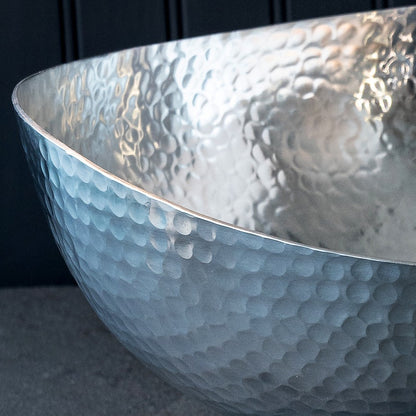 Handcrafted 12" Hammered Stainless Steel Centerpiece Bowl