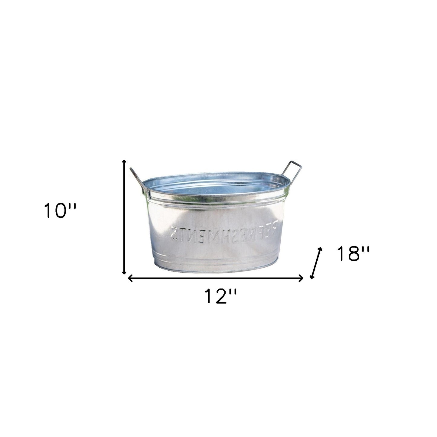 Refreshments Oval Stainles Steel Galvanized Beverage Tub