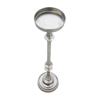 Brushed Silver Finish Drink Size Accent Table HomeRoots