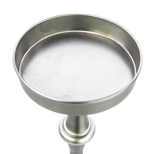 Brushed Silver Finish Drink Size Accent Table HomeRoots