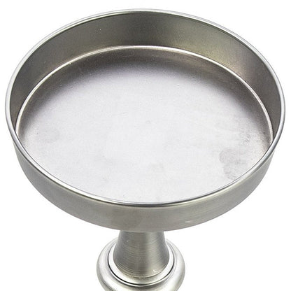 Brushed Silver Finish Drink Size Accent Table HomeRoots