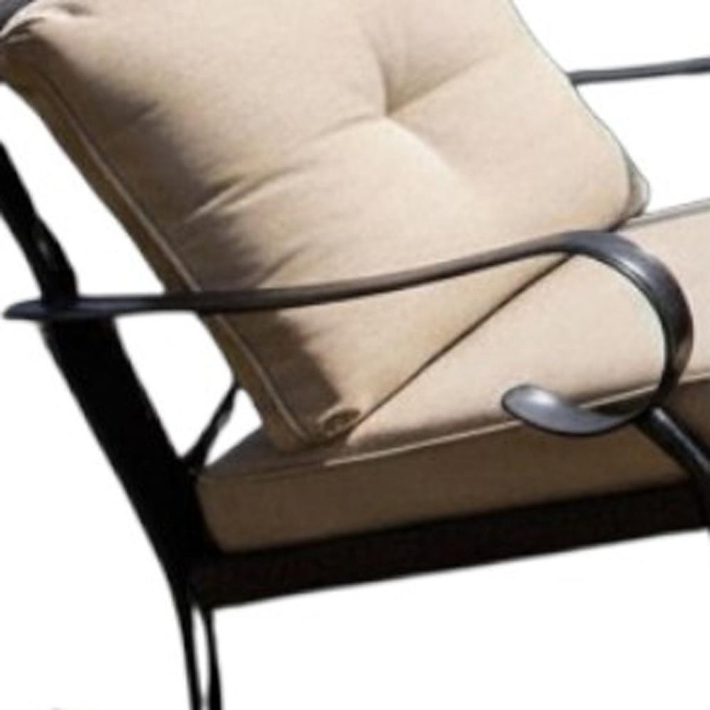 Five Piece Black and Beige Metal Sofa Seating Group With Table — view 3