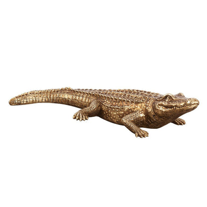 Golden Crocodile Brass Finish Sculpture HomeRoots