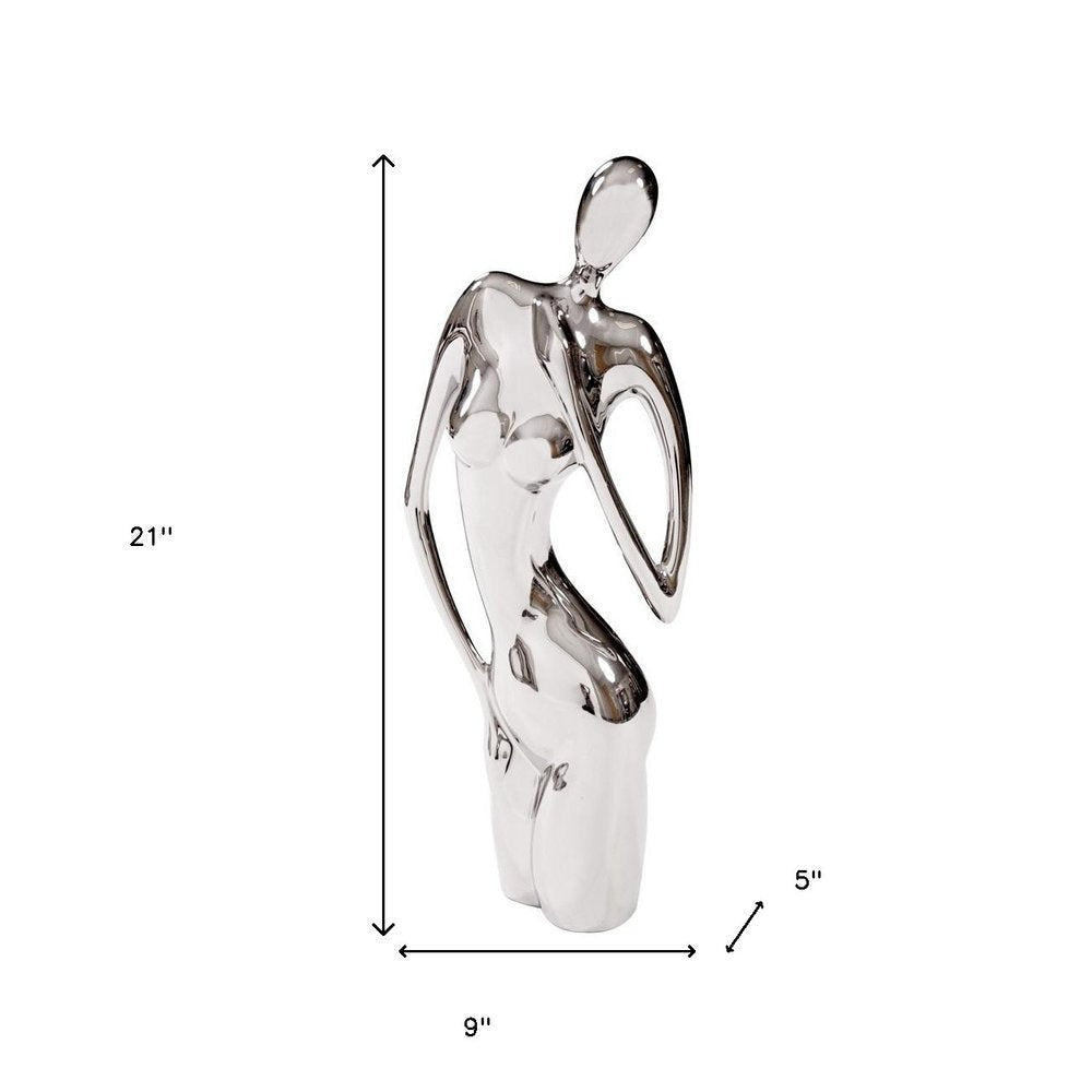 21" Nickel Glass Tabletop Sculpture — view 3