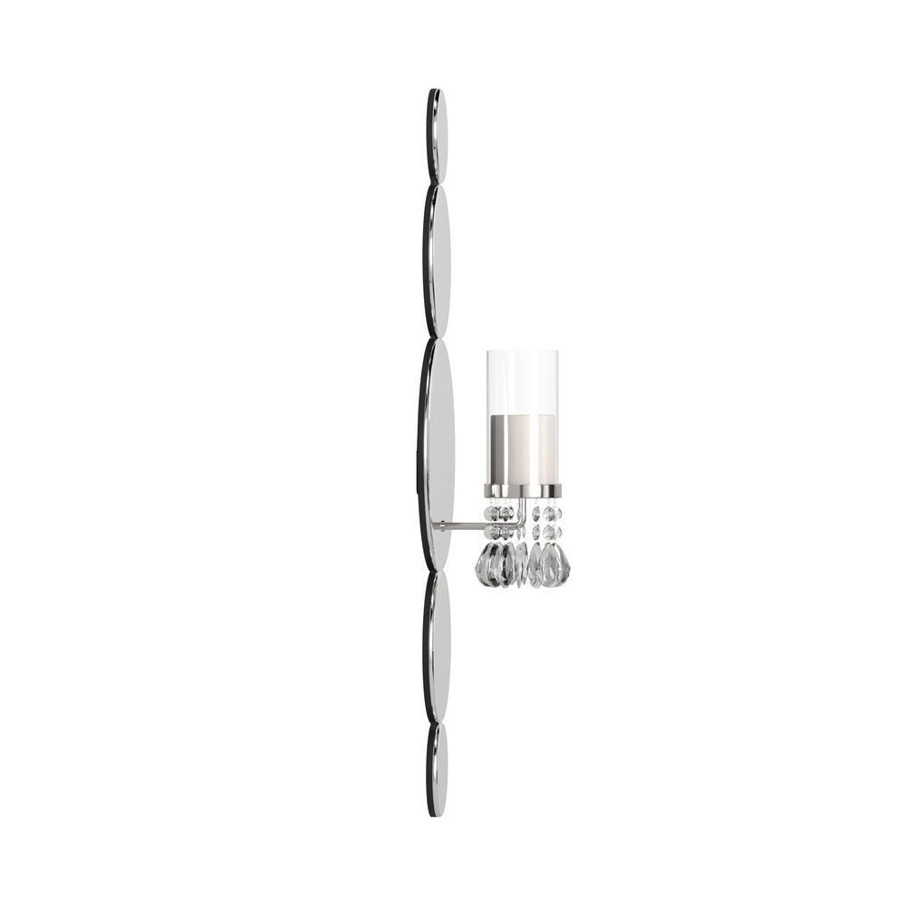 Silver and Clear Modern Bling Mirrored Wall Sconce — view 4