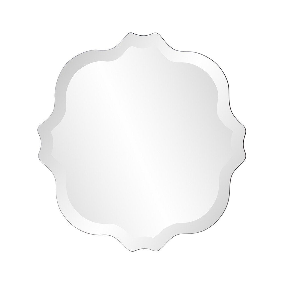16" Gray Abstract Unframed Accent Mirror HomeRoots