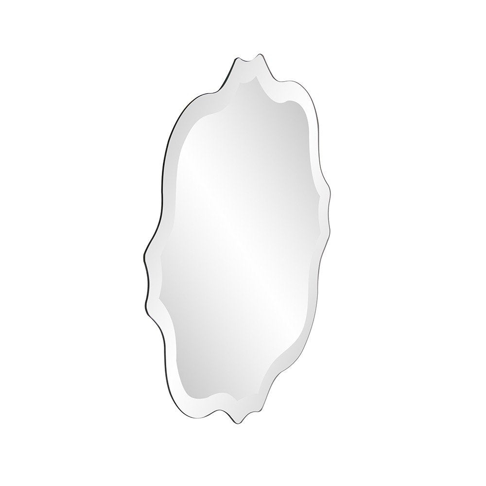 16" Gray Abstract Unframed Accent Mirror HomeRoots