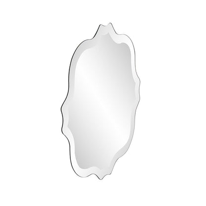 16" Gray Abstract Unframed Accent Mirror HomeRoots