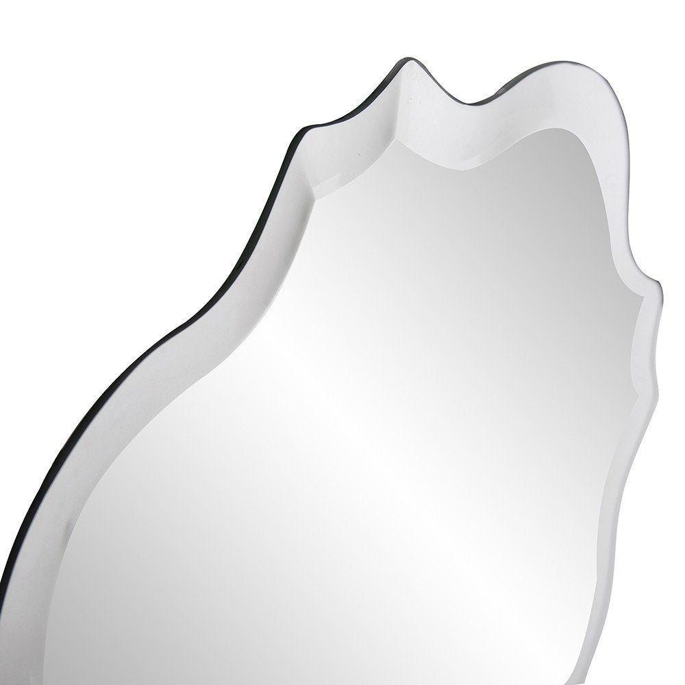16" Gray Abstract Unframed Accent Mirror HomeRoots