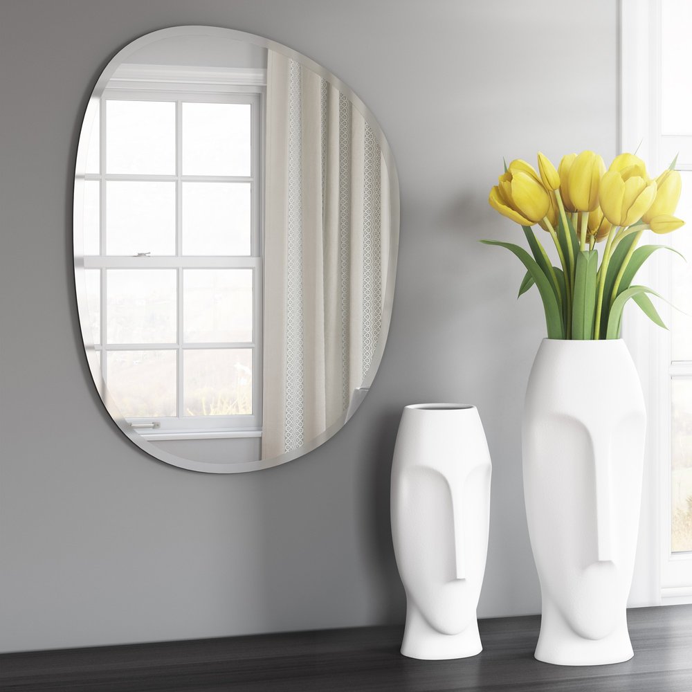 24" Abstract Unframed Accent Mirror HomeRoots