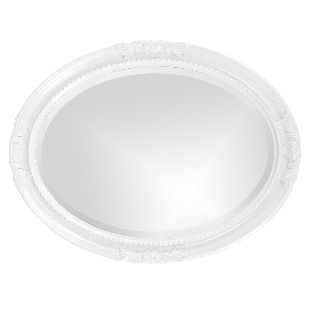 Oval Mirror In A Glossy White Wood Frame HomeRoots