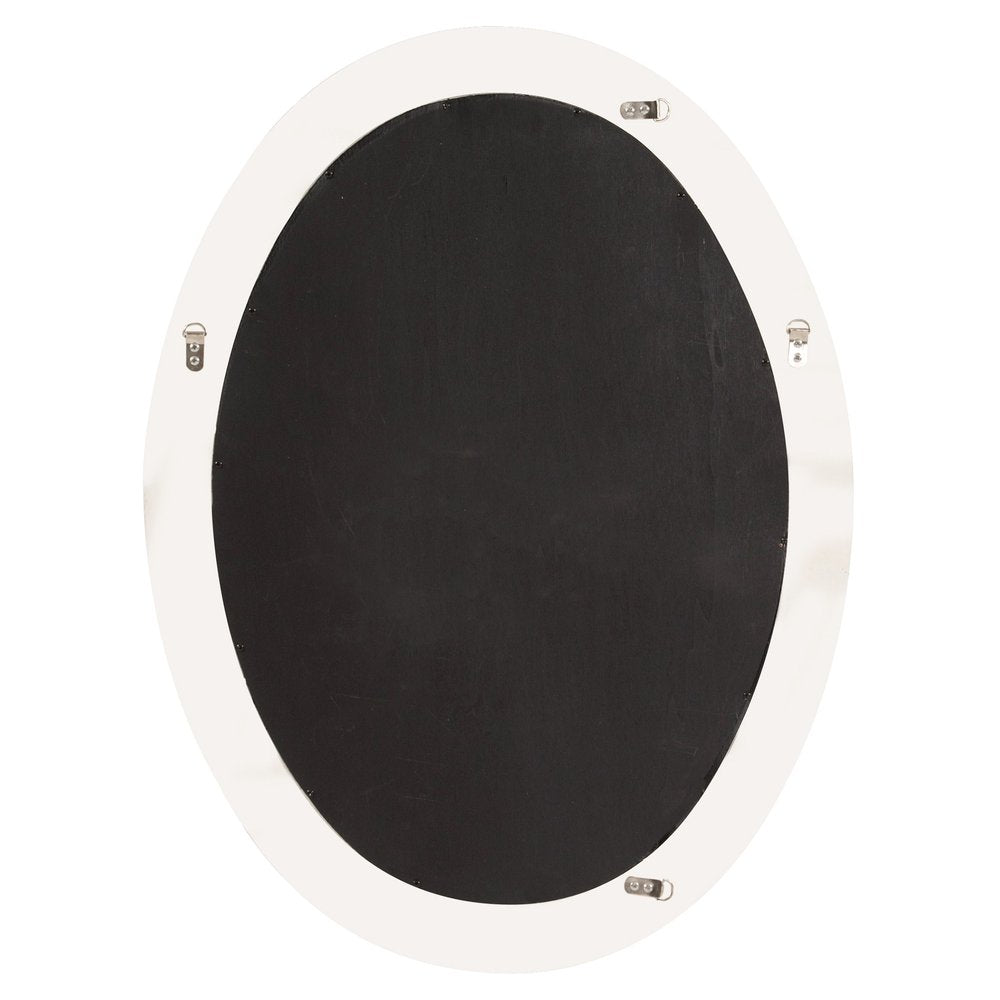 Oval Mirror In A Glossy White Wood Frame HomeRoots