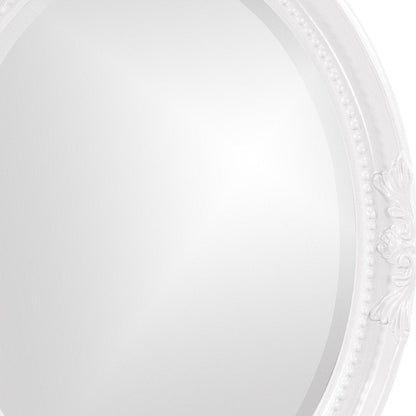 Oval Mirror In A Glossy White Wood Frame HomeRoots