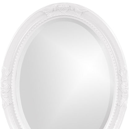 Oval Mirror In A Glossy White Wood Frame HomeRoots