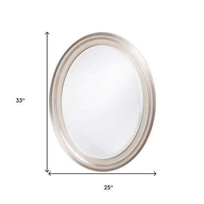 33" Silver Oval Framed Accent Mirror HomeRoots