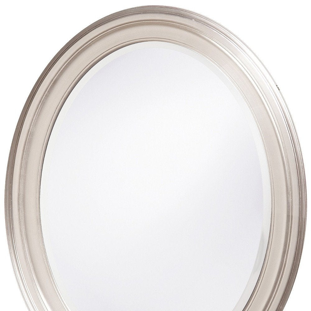 33" Silver Oval Framed Accent Mirror HomeRoots