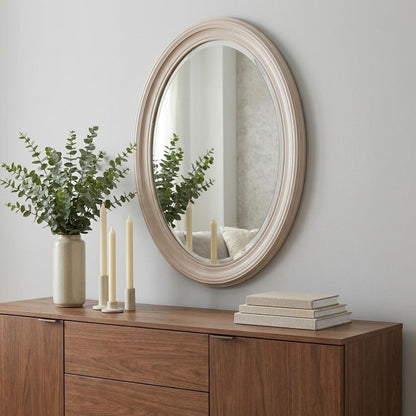33" Silver Oval Framed Accent Mirror HomeRoots