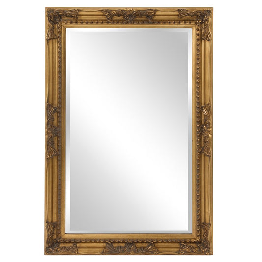 Rectangular Antiqued Gold Wood Frame Mirror HomeRoots